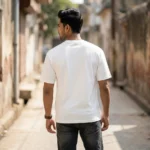 white oversized drop shoulder t shirt (3)