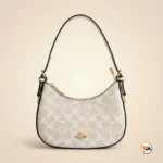Coach Signature Monogram Hobo Shoulder Bag Beige Women (4)