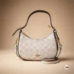 Coach Signature Monogram Hobo Shoulder Bag Beige Women (5)