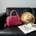 Coach pink embossed leather womens satchel bag (1)