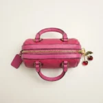 Coach pink embossed leather womens satchel bag (3)