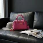 Coach pink embossed leather womens satchel bag (5)