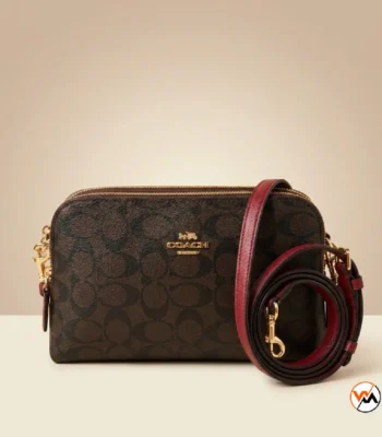 Coach signature monogram brown crossbody sling bag for women (3)