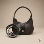 Coach womens brown and black signature monogram shoulder bag (1)