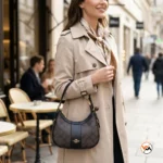 Coach womens brown and black signature monogram shoulder bag (2)