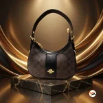Coach womens brown and black signature monogram shoulder bag (4)
