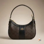 Coach womens brown and black signature monogram shoulder bag (6)