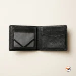 Gucci premium black textured leather bifold wallet for men (1)