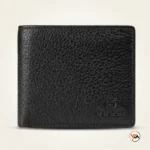 Gucci premium black textured leather bifold wallet for men (4)
