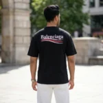 Mens oversized black luxury t shirt with chest logo (3)
