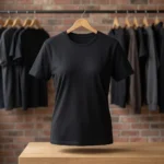 Womens black short sleeve top with sheer lace back design (2)