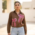 Womens brown crop shirt (6)