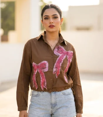Womens brown crop shirt (6)