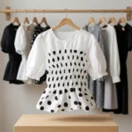 a white and black polka dot peplum top (1)