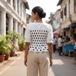 a white and black polka dot peplum top (2)