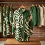 Ageless Women's Green Leaf Print Long Shirt – photo 4
