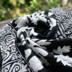 black and white floral printed maxi dress with long sleeves (3)