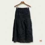 Black cotton co-ord set featuring an exclusive embroidered top and matching skirt for women – cotton co-ord sets – photo 3