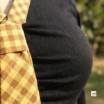 Black Women Top with Attached Tie – Black Women Top with yellow checked attached tie – photo 4