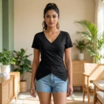 Black Wrap Top Essential Women's Fashion – black wrap top – photo 1