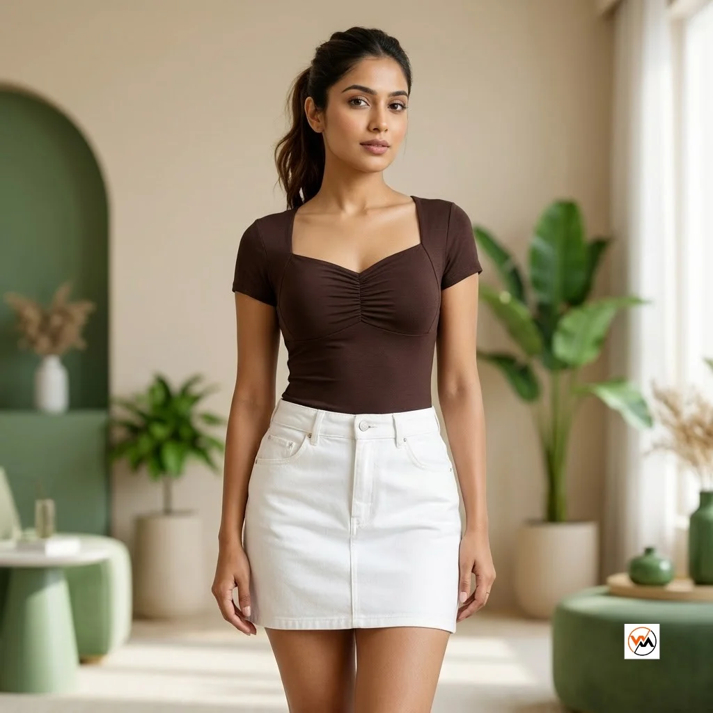 Brown Bodysuit Essential Women Top with Sweetheart Neck – Brown Bodysuit Essential Brown Bodysuit Essential Women Top with Sweetheart Neck – Brown Bodysuit Essential – photo 1