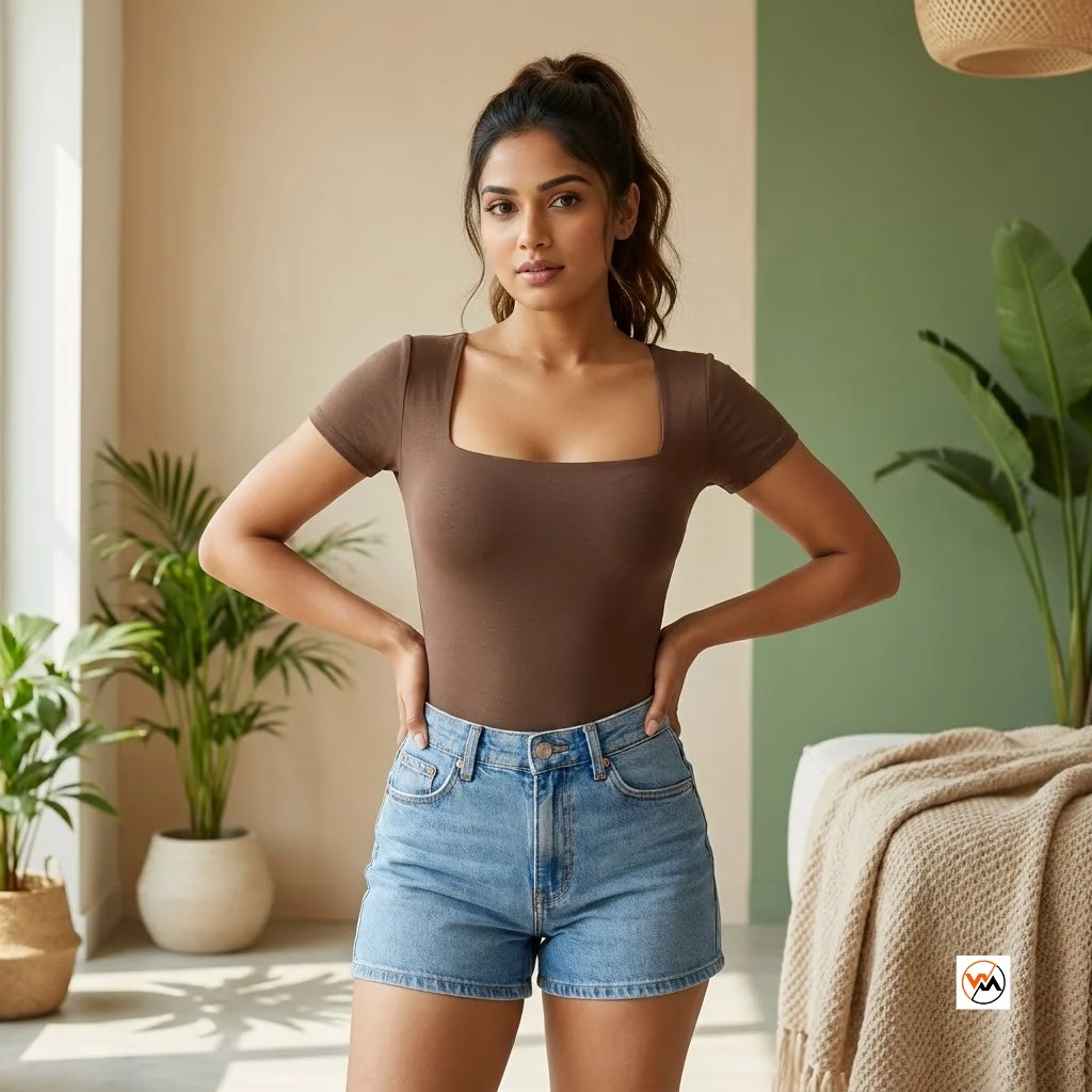 Brown Bodysuit Signature Essential Women Square Neck – Brown Bodysuit Brown Bodysuit Signature Essential Women Square Neck – Brown Bodysuit – photo 1