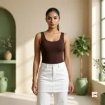 Brown Scoop Neck Bodysuit Women – Brown Scoop Neck Bodysuit – photo 1