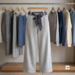 Classy Grey Trouser with Plaid Tie Waist – Classy grey trouser – photo 2