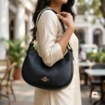Coach black shoulder bag is an iconic accessory featuring textured pebble leather and polished gold hardware for everyday elegance. – coach black shoulder bag – photo 3