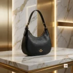 Coach black shoulder bag is an iconic accessory featuring textured pebble leather and polished gold hardware for everyday elegance. – coach black shoulder bag – photo 4