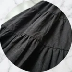 Essential Black Tiered High Waist Midi Skirt for Women – photo 4