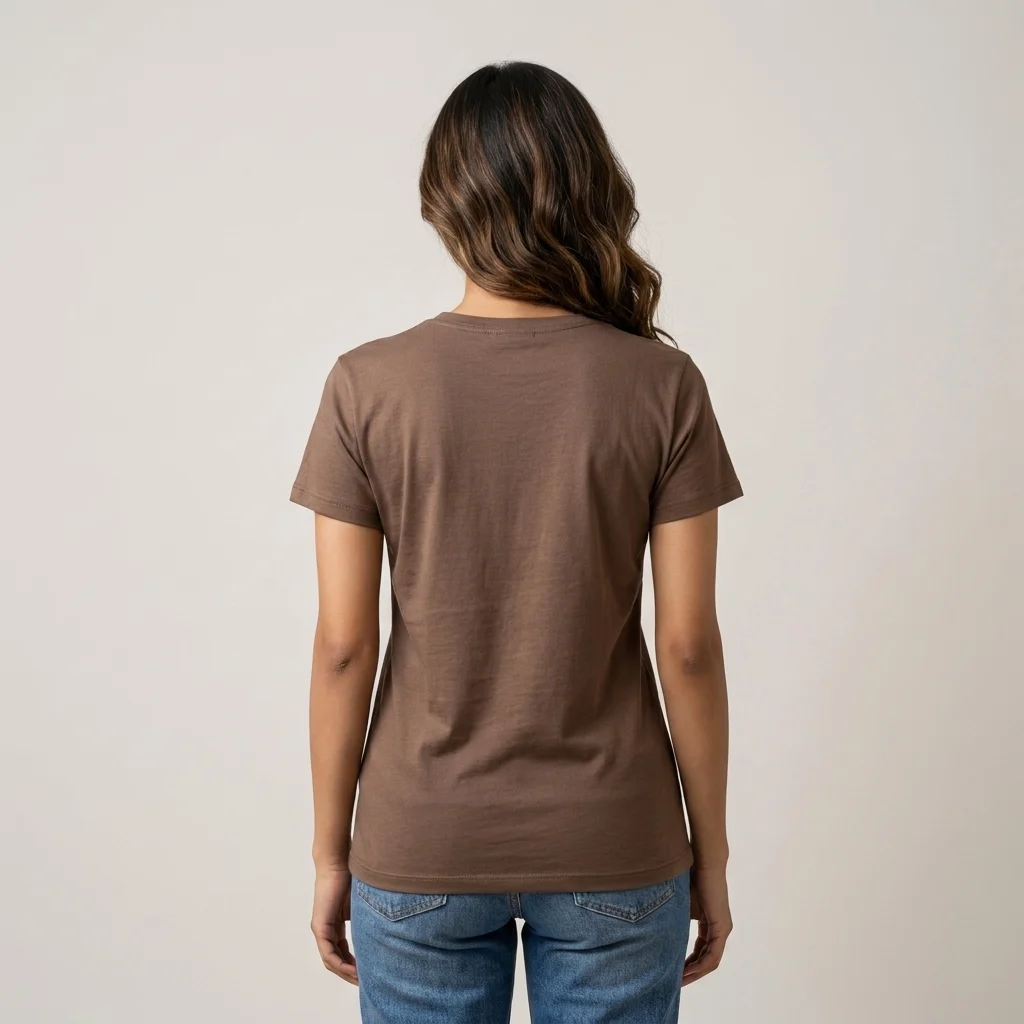 Essential Brown Crew Neck T-Shirt for Women – brown t shirt for women – photo 1