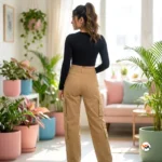 Essential Khaki Cargo Pants for Women with Utility Pockets – Khaki Cargo Pants – photo 3