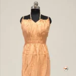 Exclusive Peach Midi Dress for Women with Smocked Waist – peach midi dress – photo 1