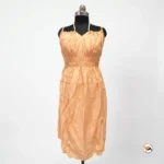 Exclusive Peach Midi Dress for Women with Smocked Waist – peach midi dress – photo 4