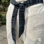 Exclusive White Linen Trousers for Women with Blue Belt – Exclusive White linen trousers – photo 4