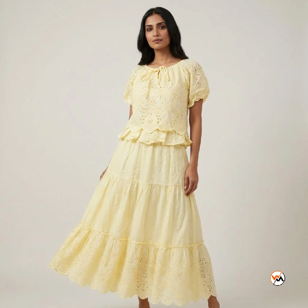 Exclusive Women Cotton Co-ord Set in Soft Yellow – Women Cotton Co-ord Set – photo 2