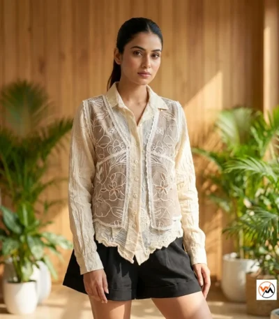 Exclusive Women Ethnic Shirt with Floral Embroidery – Women Ethnic Shirt – photo 1