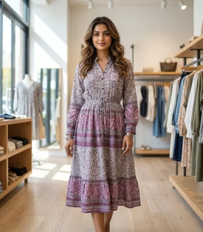 floral paisley midi dress (1)