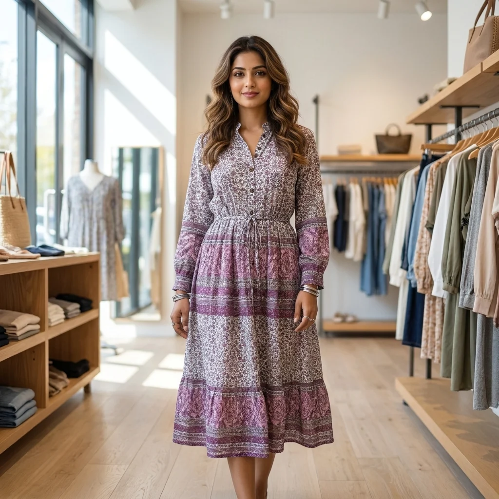 floral paisley midi dress (1)