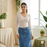 Lace white top brings an exclusive touch of classic charm to your wardrobe. – lace white top – photo 1