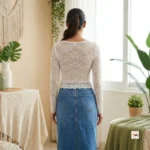 Lace white top brings an exclusive touch of classic charm to your wardrobe. – lace white top – photo 2
