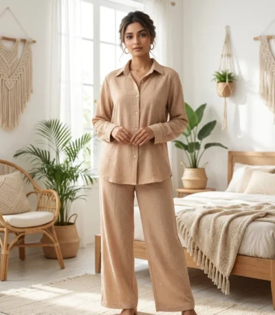 Luxurious Women's Beige Co-ord Set – women co-ord set – photo 1