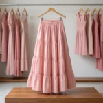 NEW MIU Timeless Pink Tiered Maxi Skirt for Women – photo 2
