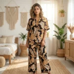 NEW MIU Women's Black and Gold Floral Co-Ord Set - Matching Lounge Set – women co-ord set – photo 1