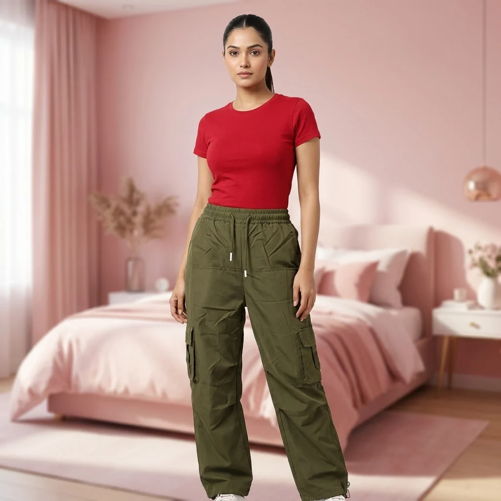 Olive cargo pants for women featuring a utilitarian design and relaxed fit – olive cargo pants Olive cargo pants for women featuring a utilitarian design and relaxed fit – olive cargo pants – photo 1
