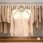 Pink top, an essential luxury piece for women – Long sleeves with buttoned cuffs pink top – photo 4