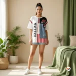 Signature Dallas Patchwork Tee Dress for Women – Dallas Patchwork Tee – photo 3
