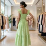 Signature Green Schiffli Eyelet Maxi Dress – photo 2