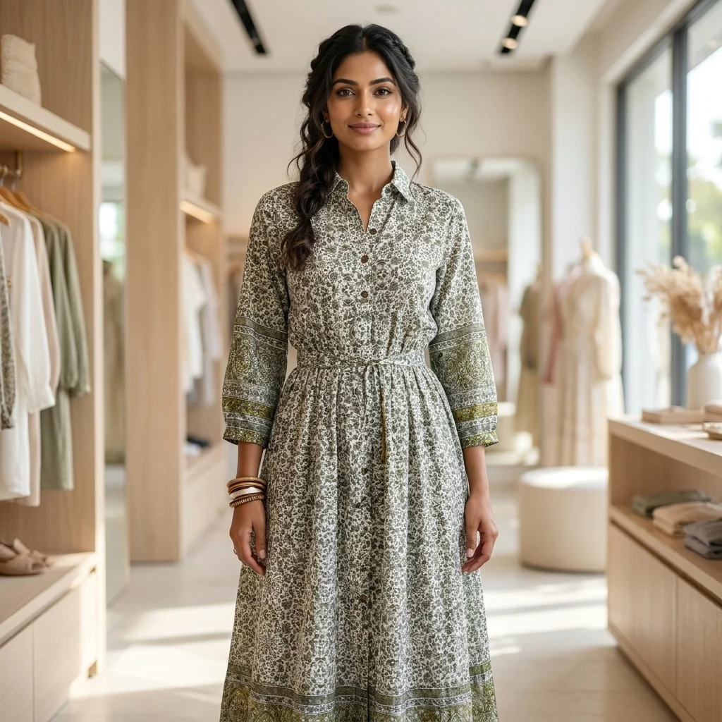 Signature Olive Green Floral Printed Shirt Maxi Dress for Women – printed shirt maxi dress Signature Olive Green Floral Printed Shirt Maxi Dress for Women – printed shirt maxi dress – photo 1